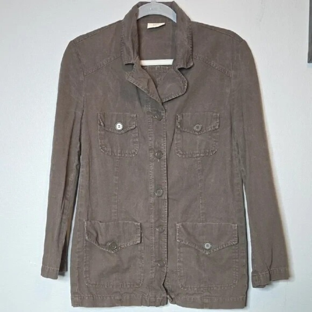 Sisley Utility Jacket Chore Coat, Made in Italy, Brown, Gorpcore 40 EU 8 US
